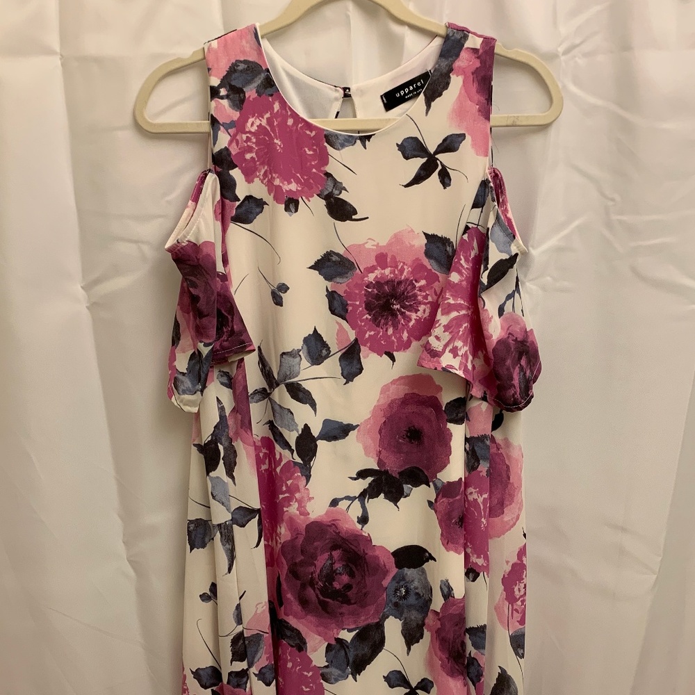 Upparel Floral Cold Shoulder Dress
